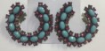 Brinco em resina azul com strass rosa